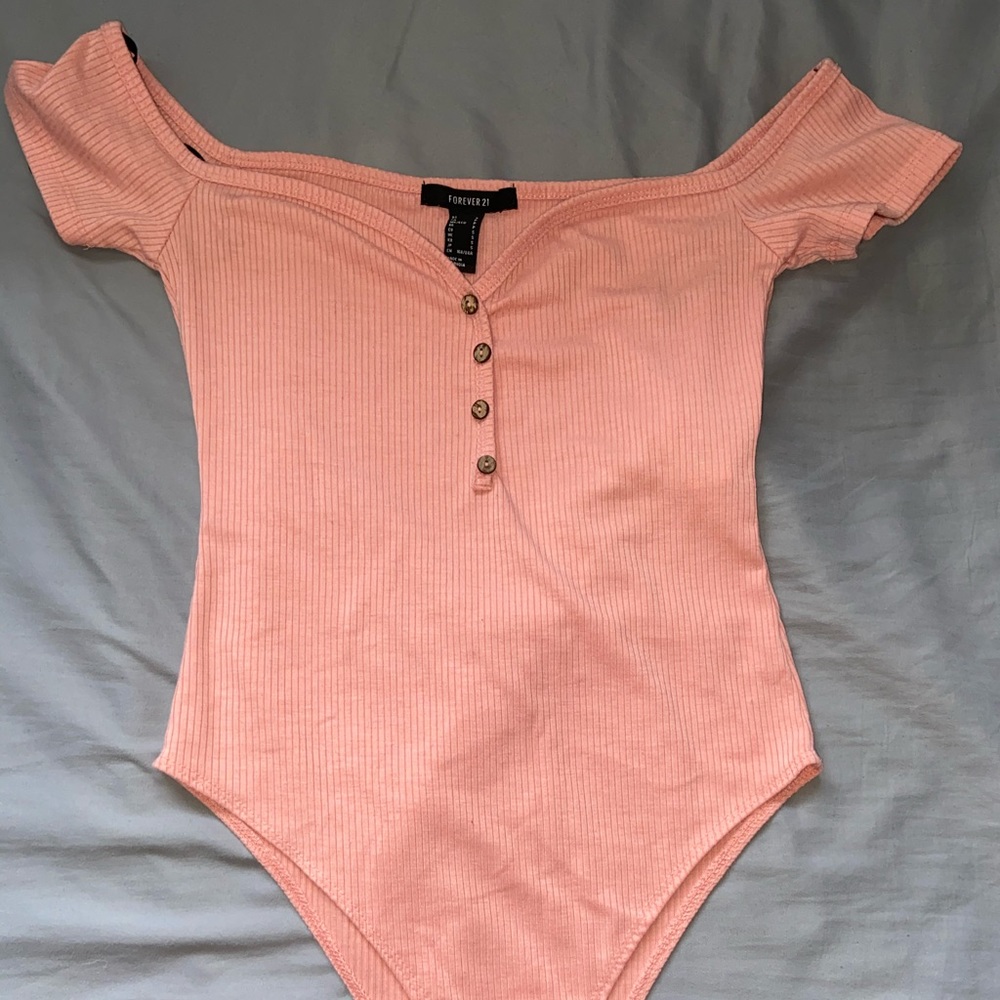 Pink Off the Shoulder Bodysuit